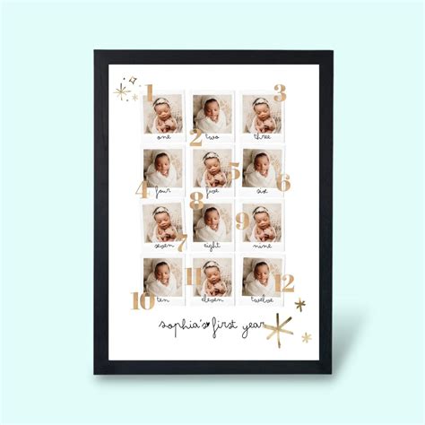 Personalized First Year Baby Collage Frame | Unique Monthly Baby Photo ...
