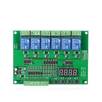 DC 5V Programmable 6-Channel Relay Module Timing Cycle Time Delay Relay ...