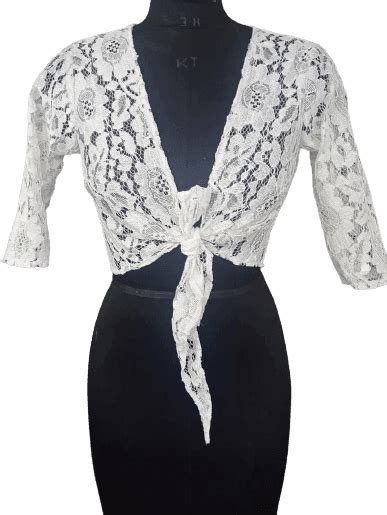 Stylish Sheer Shrug with Three-Quarter Sleeves and Front Knot Tie ...