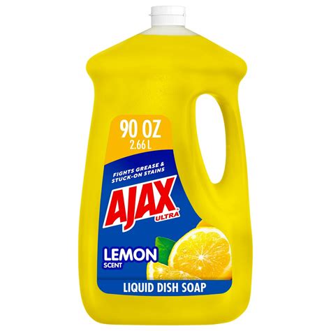 Ajax Ultra Liquid Dish Soap Lemon Scent, Super Degreaser, 90 oz Bottle ...
