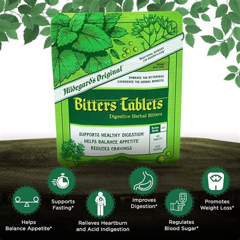 Hildegard's Original Bitters Tablets - Herbal Remedy for Fasting, Liver Cleanse, Heartburn ...