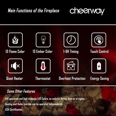 Buy Cheerway 72 inch Wall Mounted &Recessed in Wall Electric Fireplace ...