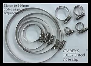 STAREKX Hose Clamp, Pack Stainless Steel Adjustable Size Range Worm ...