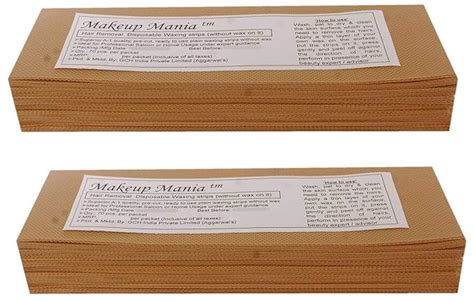Makeup Mania 140 Pcs Large Waxing Strips, Non-Woven Hair Removal Plain ...