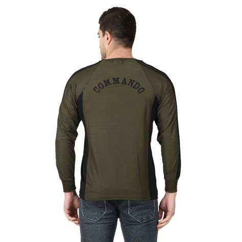 Militia Printed Men Round Neck Dark Green, Black T Shirt