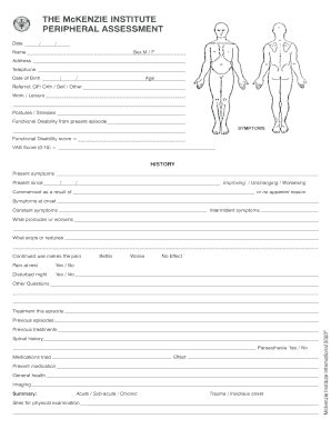 Mckenzie Assessment Form - Fill and Sign Printable Template Online