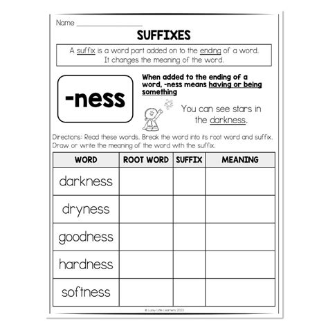 Multisyllable Words Book - Suffixes - NESS - Explanation and Meaning ...