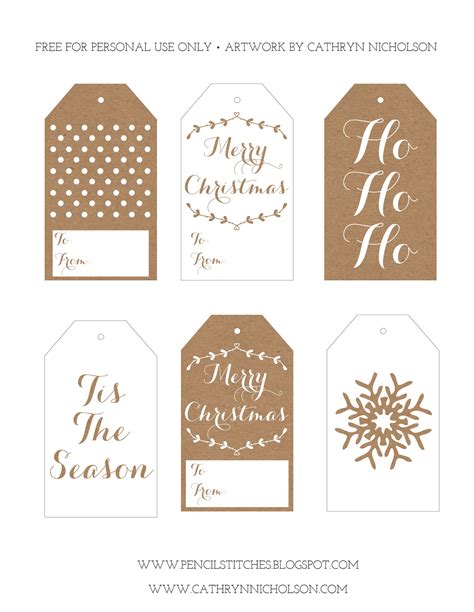 Large Free Printable Christmas Gift Tags