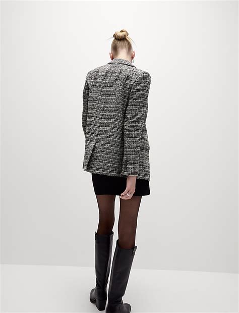 Buy Tweed Textured Single Breasted Blazer at Marks & Spencer
