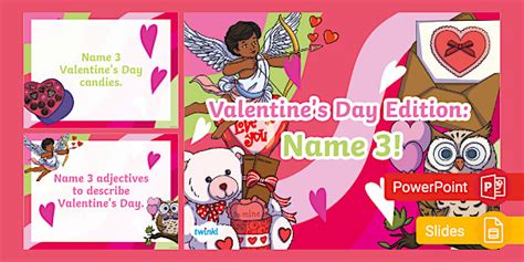 Valentine's Day Edition: Name 3 Game PowerPoint