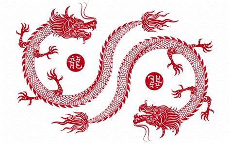 Premium Vector | Traditional red chinese dragon