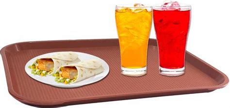 SMART SLIDE Unbreakable 14x18 Red Plastic Cafeteria/Fast Food Tray ...