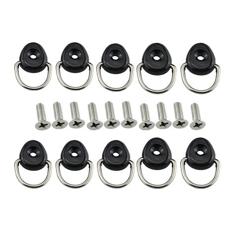 10x Kayak D Rings Safety Deck Fitting Tie Down Loop Elastic Rope Pull ...