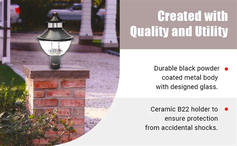 BENE Bon Gate Garden Outdoor Light Lamp Black 21 cm Pack of 2 Pc ...