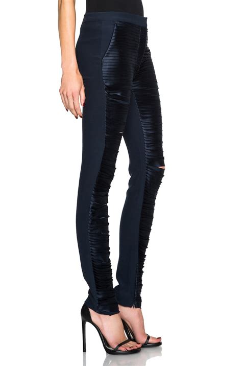 Dion Lee Silk Satin Bias Stack Pants in Ink | FWRD