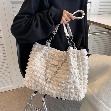 Tote Bags - Puffer Pleated Large Tote Bags For Women - Handbags ...