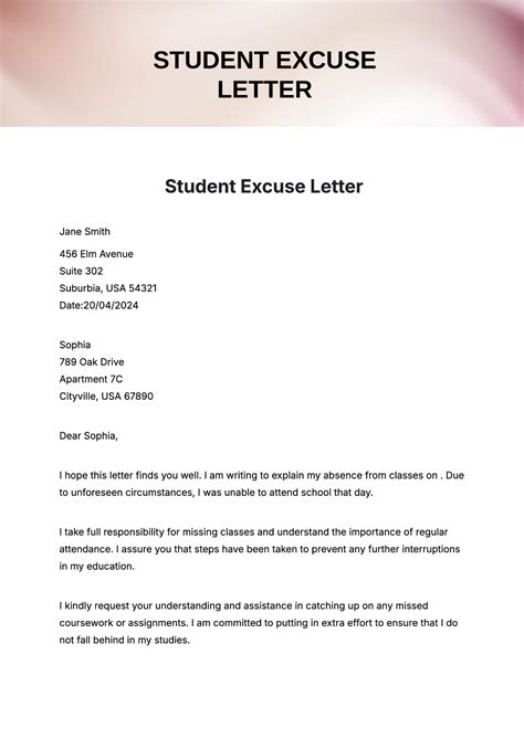 FREE Excuse Letter Templates & Examples - Edit Online & Download ...
