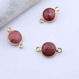 Konektor prirodni kamen Rodonit - 11 mm Gold...25KP24-A03