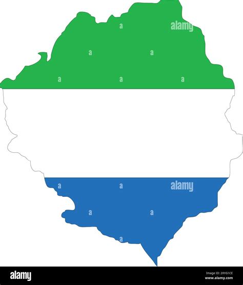 Sierra Leone Flag in Map, Sierra Leone Map with Flag, Country Map ...