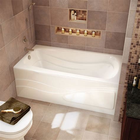 Tenderness 7236 Acrylic Alcove Right-Hand Drain Combined Whirlpool & Aeroeffect Bathtub in White ...
