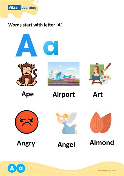 English Worksheets Words Starting With Letter A Worksheets For Kids