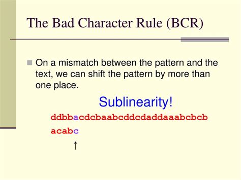 Image result for Boyer-Moore Algorithm Bad Match Table