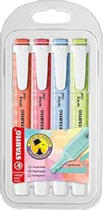 STABILO Swing Cool Pastel Highlighter Pen | Pack of 4 | Cherry Blossom ...