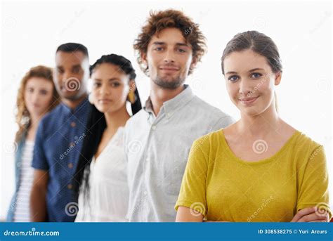 Smile, Crossed Arms and Team of Business People in Studio with ...