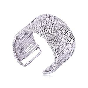 Buy Zivom® Mesh Silver Brass Cuff Kada Bangle For Women at Amazon.in