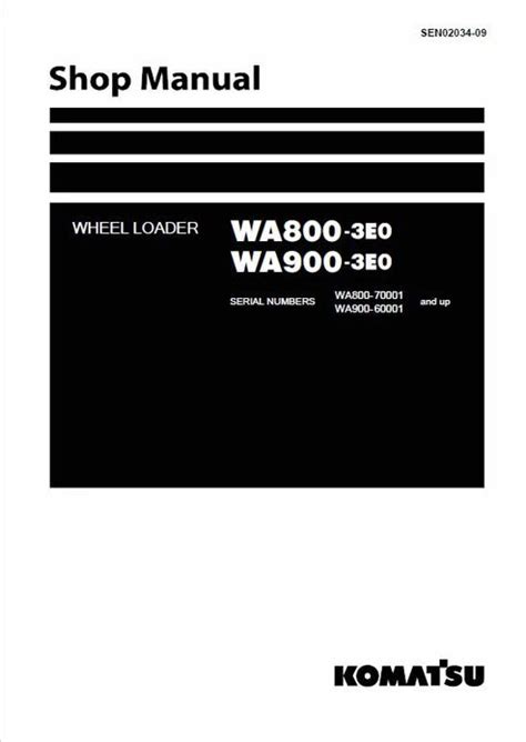 Komatsu WA800-3E0 Wheel Loader Pdf Repair and Service Manual