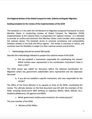 Uganda - GCM Voluntary National Report (Regional Review: Africa ...