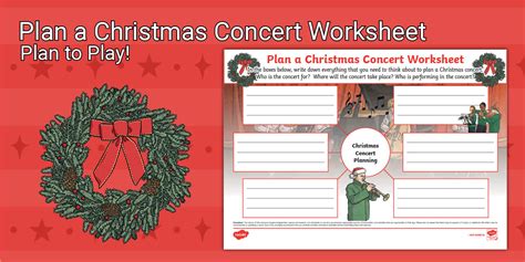 Plan a Christmas Concert Worksheet