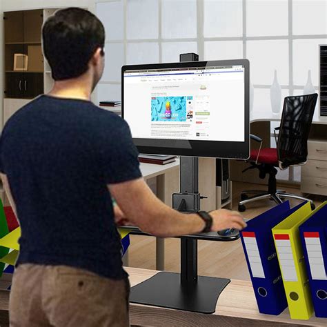 Height Adjustable Standing Desk for Single Monitor (vertical moving Pn ...
