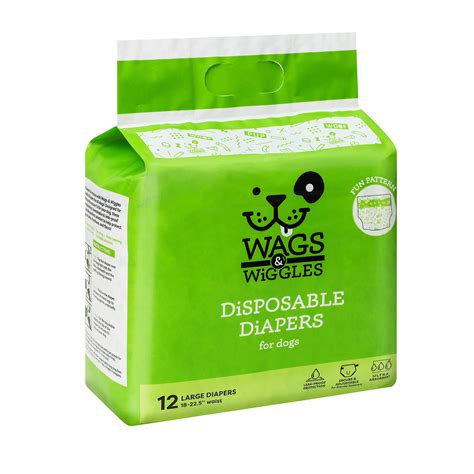 Buy Wags & WigglesLarge Diapers-18-23" Waist - 12 Pack Online at ...