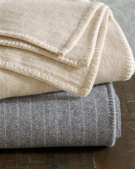 Evangeline Harper Pinstripe Wool Blanket and Throw | Garnet Hill