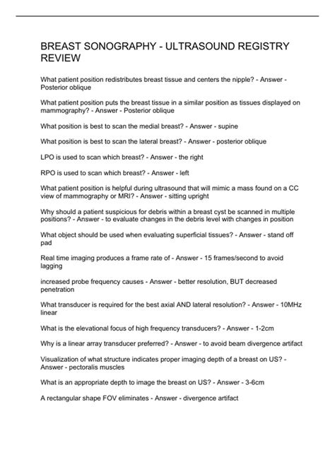 BREAST SONOGRAPHY - ULTRASOUND REGISTRY REVIEW - BREAST SONOGRAPHY ...