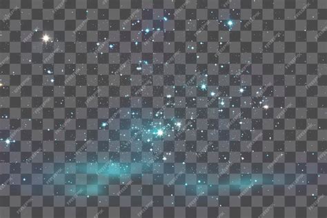 Premium PSD | Glowing stars on transparent background
