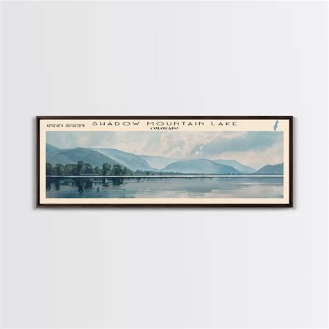 Shadow Mountain Lake Colorado Panoramic Framed Canvas Print, Lake Hous