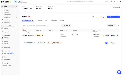 How can I check if the invoice has been shared with the customer via ...