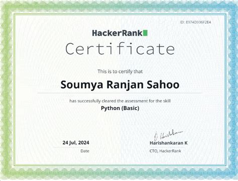 Image result for HackerRank Python Basic Certification