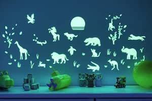 Buy Animal Safari(68pcs/Pack),Glow in The Dark Wall Sticker, The eco ...