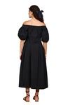 Buy Black Cotton Embroidery Off-shoulder Starry Night Hand Dress For ...
