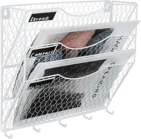 Buy Wall File Holder Superbpag Hanging Mail Sorter Organizer 3-Tier ...