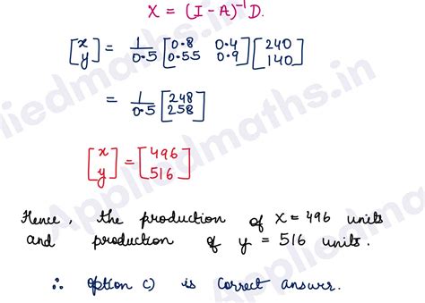 Q2. Leontief Input-Output Model A country produces only two goods X and ...