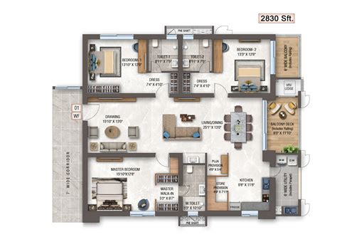 Tower C 3 BHK West Facing Units - Urbanblocks Realty