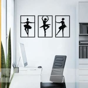 Fab Creations 3 Pcs Ballerina Dance Wood Wall Decor Traditional Wall ...