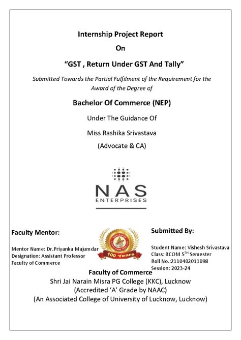 Internship Project Report - Internship Project Report On “GST , Return ...