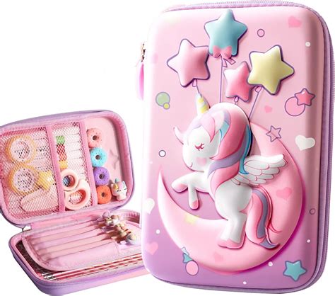 CozyModern Unicorn Pencil Case For Girls，3D EVA Large Capacity Cute ...