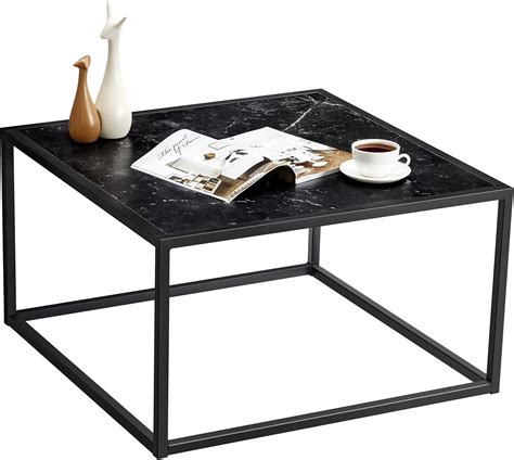 Amazon.com: Furinno Simple Square Coffee Table, Side Table, Black ...