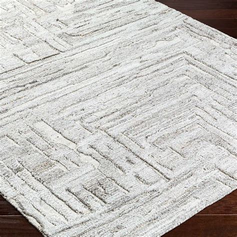 Calgary White & Ivory Wool Rug – Elegant Hand-Tufted Design